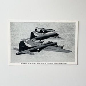 Vintage Postcard Big Three of the Army, US Army Planes in Formation